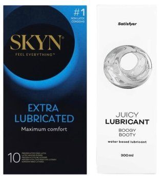 Набір Лубрикант Satisfyer Boogy Booty 300 мл + SKYN Extra Lube 10 шт SOS12726 фото