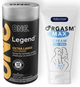 Набор из 12 шт ONE Legend Extra Large + Пролонгатор Medica-Group Orgasm Max for Men - krem ​​50 ml SOS9072 фото