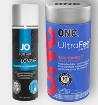 ONE UltraFeel 10 шт - Пролонгатор JO Prolonger Spray with Benzocaine (60 мл) SOS6300 фото