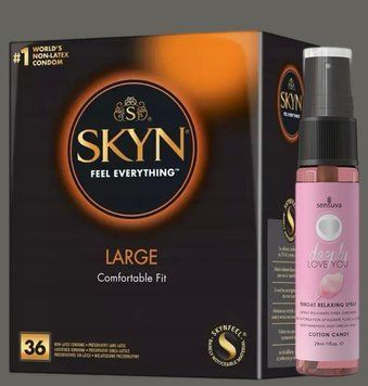 Комплект SKYN Large, 36 шт + Спрей Sensuva Deeply Love You Cotton Candy (29 мл) SOS5426 фото