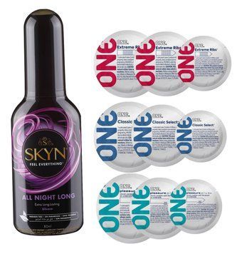 Комплект 21 шт ONE + Лубрикант Skyn ​​All Night Long 80 мл SOS4200 фото