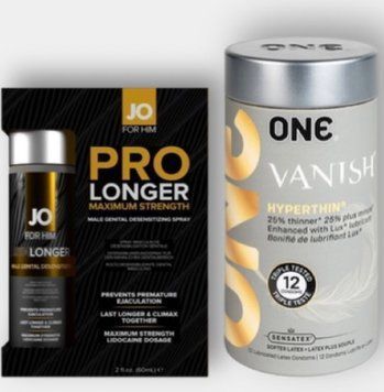 ONE Vanish Hyperthin 12 шт - Пролонгатор JO Prolonger Spray with Lidocaine (60 мл) SOS6025 фото