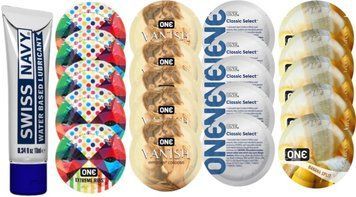 Набор из Swiss Navy Water-Based 10 мл + ONERibs + ONE Vanish + ONE Classic + ONEBanana SOS8515 фото