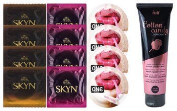 Комплект: Лубрикант Intt Cotton Candy (100 мл) + 8 шт. SKYN + 4 шт. 𝐎𝐍𝐄 𝐅𝐥𝐚𝐯𝐨𝐫𝐖𝐚𝐯𝐞𝐬 SOS10424 фото