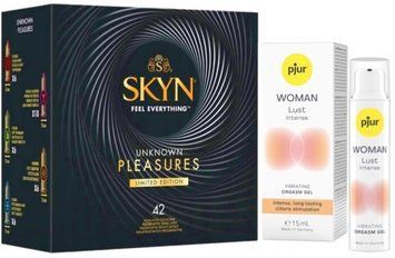 Набір з SKYN Pleasures (42 шт) + Рідкий вібратор pjur Woman Lust Intense (15 мл) SOS10026 фото