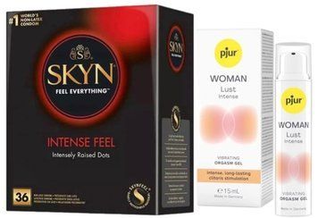 Набір з SKYN Intense Feel (36 шт)  +  Рідкий вібратор pjur Woman Lust Intense (15 мл)  SOS9826 фото