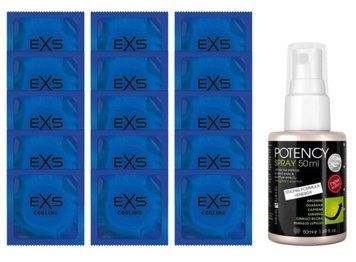 Комплект EXS Cooling 15 шт + Lovely Lovers Potency Spray (50 мл)  SOS14587 фото