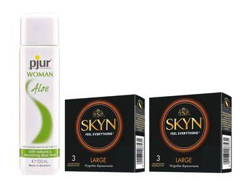 Набор: SKYN Large - 3x2 (6 шт) и Лубрикант Pjur Woman Aloe &mdash; 100 мл SOS912 фото