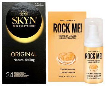 Набір з SKYN ORIGINAL 24 шт + Рідкий вібратор ROCK ME! Cookie & Cream (20 мл) від Nuei SOS9976 фото