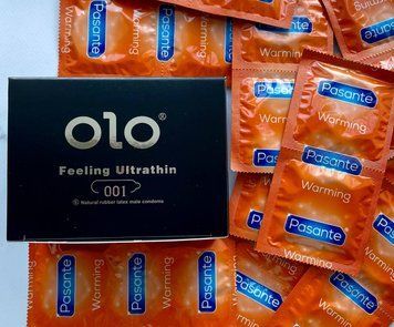 Набор OLO Feeling Ultrathin - ультратонкі -001 ( 10 штук) + Pasante Warming 20 шт SOS1166 фото