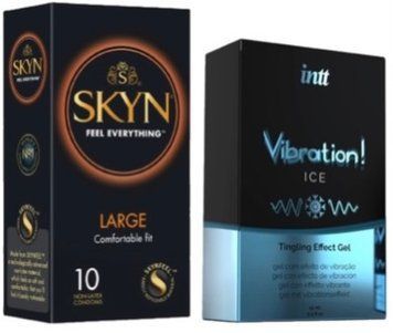 Набір з 10 шт SKYN Large + Рідкий вібратор Intt Vibration Ice (15 мл) SOS10322 фото
