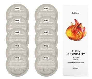 Комплект 𝐎𝐍𝐄 𝐃𝐨𝐦𝐞 10 шт. + Лубрикант Satisfyer Juicy Lubricant Warm Wave (300 мл) SOS12224 фото
