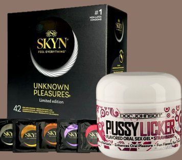 Набір SKYN Pleasures, 42 шт-6 видів +  Гель Doc Johnson Pussy Licker Strawberry (56 г) SOS5154 фото