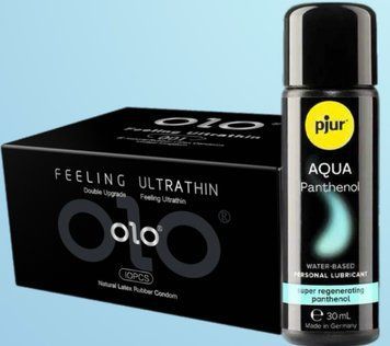 Набір OLO - ультратонкі -001 ( 10 штук) + Лубрикант pjur Aqua Panthenol 30 мл SOS4522 фото