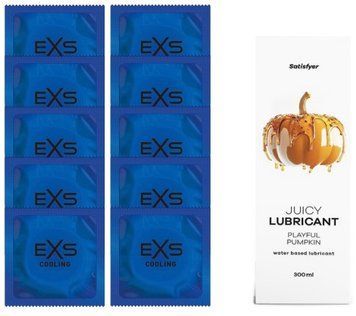 Набор: EXS Cooling 10 шт. + Лубрикант Satisfyer Playful Pumpkin 300 мл SOS11133 фото