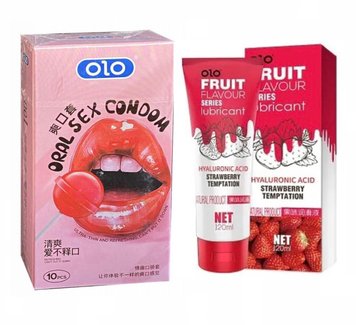 OLO Oral Candy 10 штук + лубрикант OLO Полуниця на 120 мл SOS19 фото