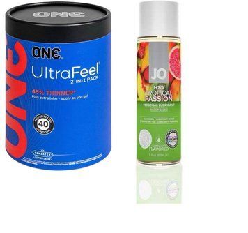 ONE UltraFeel 2-в-1. 40 шт+ Смазка на водной основе System JO H2O &mdash; Tropical Passion (60 мл) SOS6448 фото