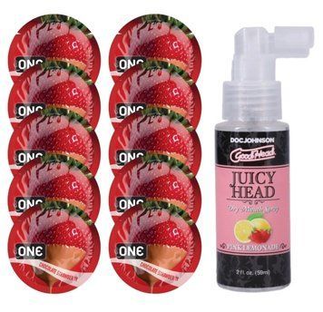 Комплект ONE Chocolate Strawberry 10 шт + Doc Johnson &ndash; Pink Lemonade, 59 мл SOS13769 фото