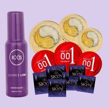 Комплект 15 шт OLO, SKYN + Лубрикант EXS Choco Lube Water Based 100 мл SOS4250 фото