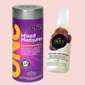 Набор ONE Mixed Pleasures 24 шт + Лубрикант Skyn ​​Natural Harmony (80 мл) SOS4400 фото