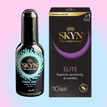 Набір Skyn Elite 10 шт + Лубрикант Skyn Aqua Feel 80 мл SOS4350 фото