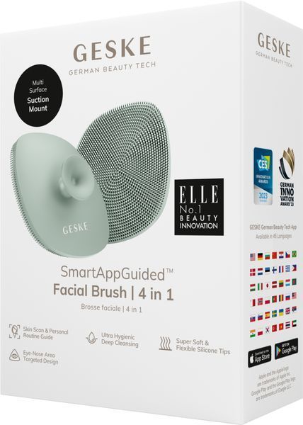 Щетка для лица GESKE Facial Brush 4в1 с держателем green HB0063 фото