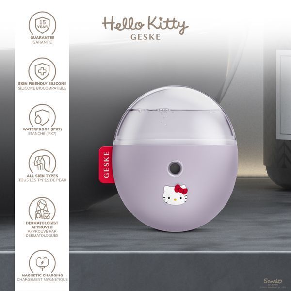 Електронний освіжувач для зволоження обличчя GESKE Facial Hydration Refresher 4в1 by Hello Kitty purple HB0255 фото