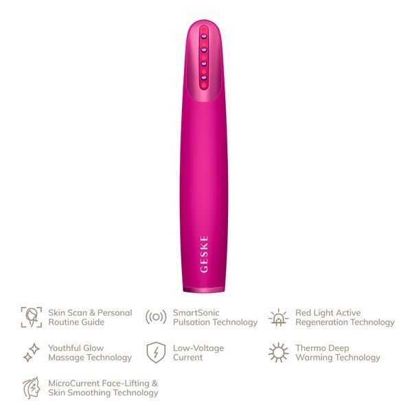 Пристрій для зміцнення і тонізації шкіри обличчя GESKE Skin Firming Wand 7в1 magenta HB0430 фото