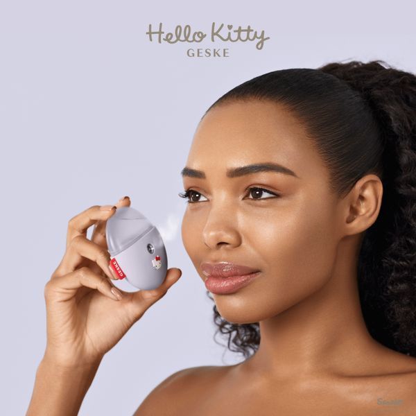 Електронний освіжувач для зволоження обличчя GESKE Facial Hydration Refresher 4в1 by Hello Kitty purple HB0255 фото