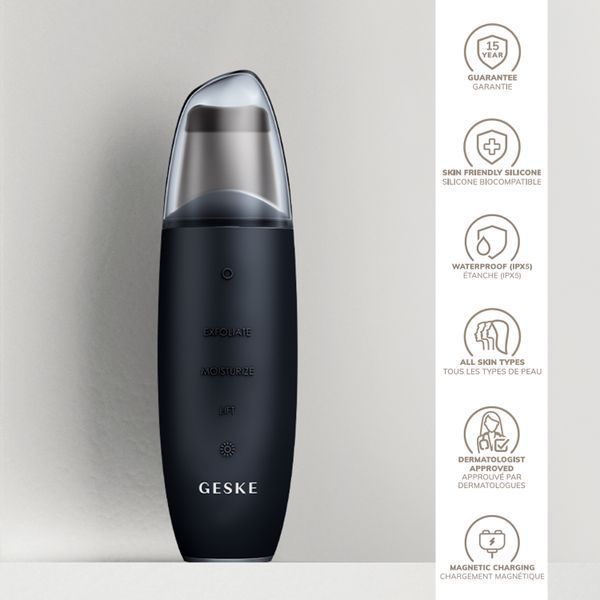 Микротоковый скраббер для кожи и устранение черных точек GESKE MicroCurrent Skin Scrubber&Blackhead Remover 9в1 black HB0146 фото