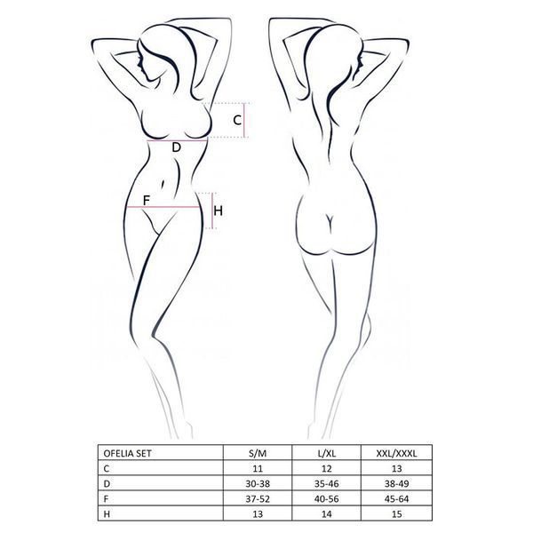 Комплект білизни Passion OFELIA SET OpenBra S/M, white, стрінги, відкритий ліф, широкий пояс EL13202 фото