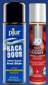 Набор лубрикантов pjur backdoor Comfort water glide 30 мл + System JO Strawberry Kiss (30 мл) LB402 фото