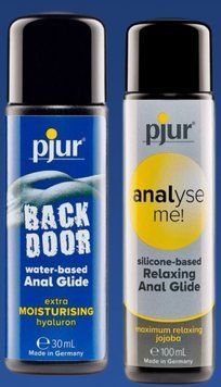 Набор лубрикантов pjur backdoor Comfort water glide 30 мл + pjur analyse me! Relaxing jojoba silicone 100 мл LB352 фото