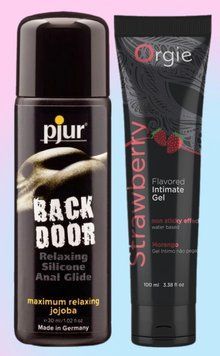 Набор лубрикантов pjur backdoor anal Relaxing jojoba silicone 30 мл + LUBE TUBE клубника, 100 мл ORGIE LB722 фото