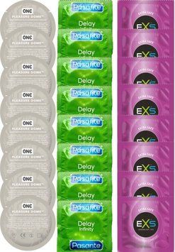 Набір 24 шт ONE Pleasure Dome + Delay Infinity + EXS EXTRA SAFE SOS7376 фото