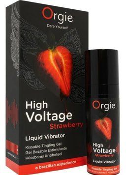 Рідкий вібратор Orgie з ароматом полуниці HIGH VOLTAGE 15 мл S3349 фото