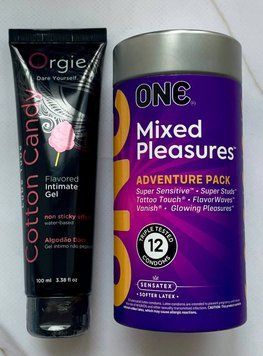 Набір ONE Mixed Pleasures 12 шт - Лубрикант ORGIE LUBE TUBE цукрова вата, 100 мл SOS2943 фото