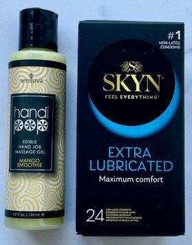 Набір SKYN Extra Lube 24 шт - Лубрикант Sensuva Handipop Mango Smoothie (125 мл)  SOS3371 фото