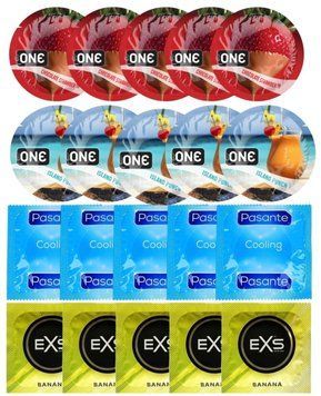 Набір 20 шт ONE Chocolate Strawberry + ONE Island Punch + Pasante Cooling + EXS Banana SOS7226 фото