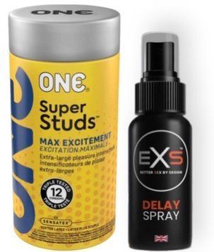 Набор 12 шт ONE Super Studs + EXS DELAY SPRAY 50 мл SOS9023 фото
