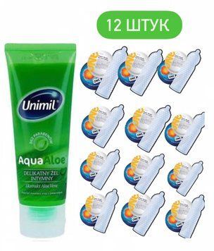 ONE Super Studs 12 шт и Лубрикант Unimil Aqua Aloe 80 мл SOS506 фото