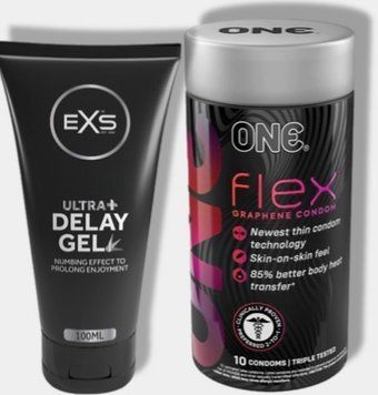 ONE Flex Graphene, 10 шт - Пролонгатор EXS Delay Gel Ultra+ 100ml SOS6051 фото