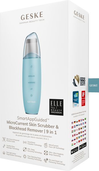 Микротоковый скраббер для кожи и устранение черных точек GESKE MicroCurrent Skin Scrubber&Blackhead Remover 9в1 turquoise HB0147 фото