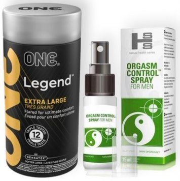 Набор из 12 шт ONE Legend Extra Large + Пролонгатор SEXUAL HEALTH SERIES ORGASM CONTROL SPRAY, 15 МЛ SOS9073 фото