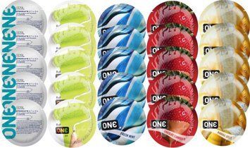 Набор с 25 шт ONE Pleasure Plus + ONE Color  + ONE Fresh Mint + ONE Chocolate Strawberry + ONE Banana Split SOS8281 фото