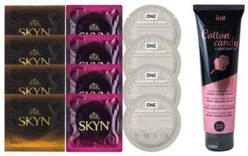 Комплект: Лубрикант Intt Cotton Candy (100 мл) + 8 шт. SKYN + 4 шт. 𝐎𝐍𝐄 𝐏𝐥𝐞𝐚𝐬𝐮𝐫𝐞 𝐃𝐨𝐦𝐞 SOS10425 фото