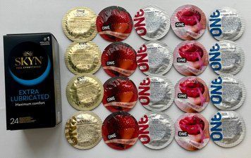 Комплект 44 штук SKYN Extra Lube + ONE Extreme Ribs, Vanish, Flavor Waves, Classic SOS2261 фото