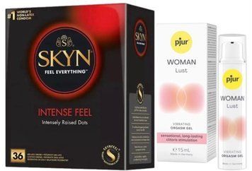 Набір з SKYN Intense Feel (36 шт)  +  Рідкий вібратор pjur Woman Lust (15 мл) SOS9827 фото