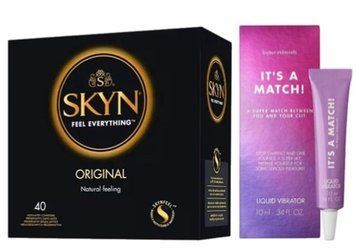 SKYN ORIGINAL 40 шт + Bijoux Indiscrets Clitherapy Liquid Vibrator &ndash; IT'S A MATCH SOS7076 фото