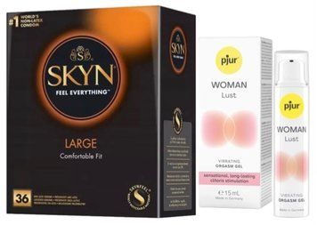 Набор из SKYN Large (36 шт) + Жидкий вибратор pjur Woman Lust (15 мл) SOS9927 фото